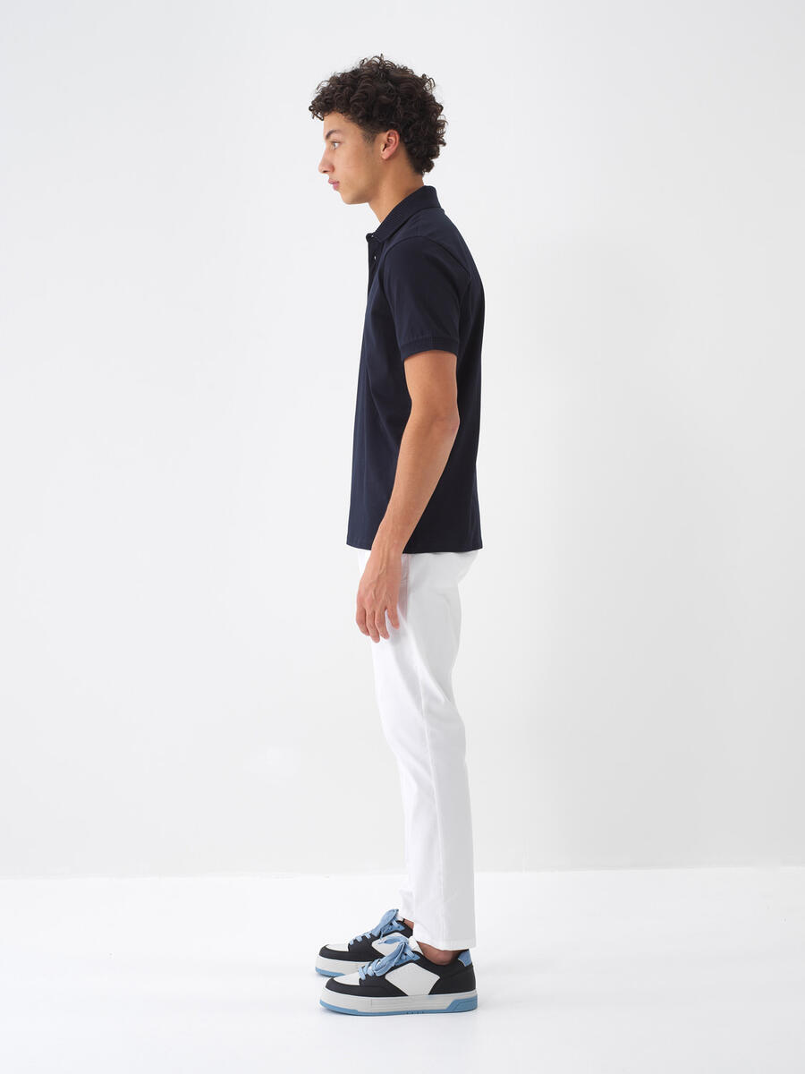 Lacivert Regular Fit Pamuklu Tişört - 4
