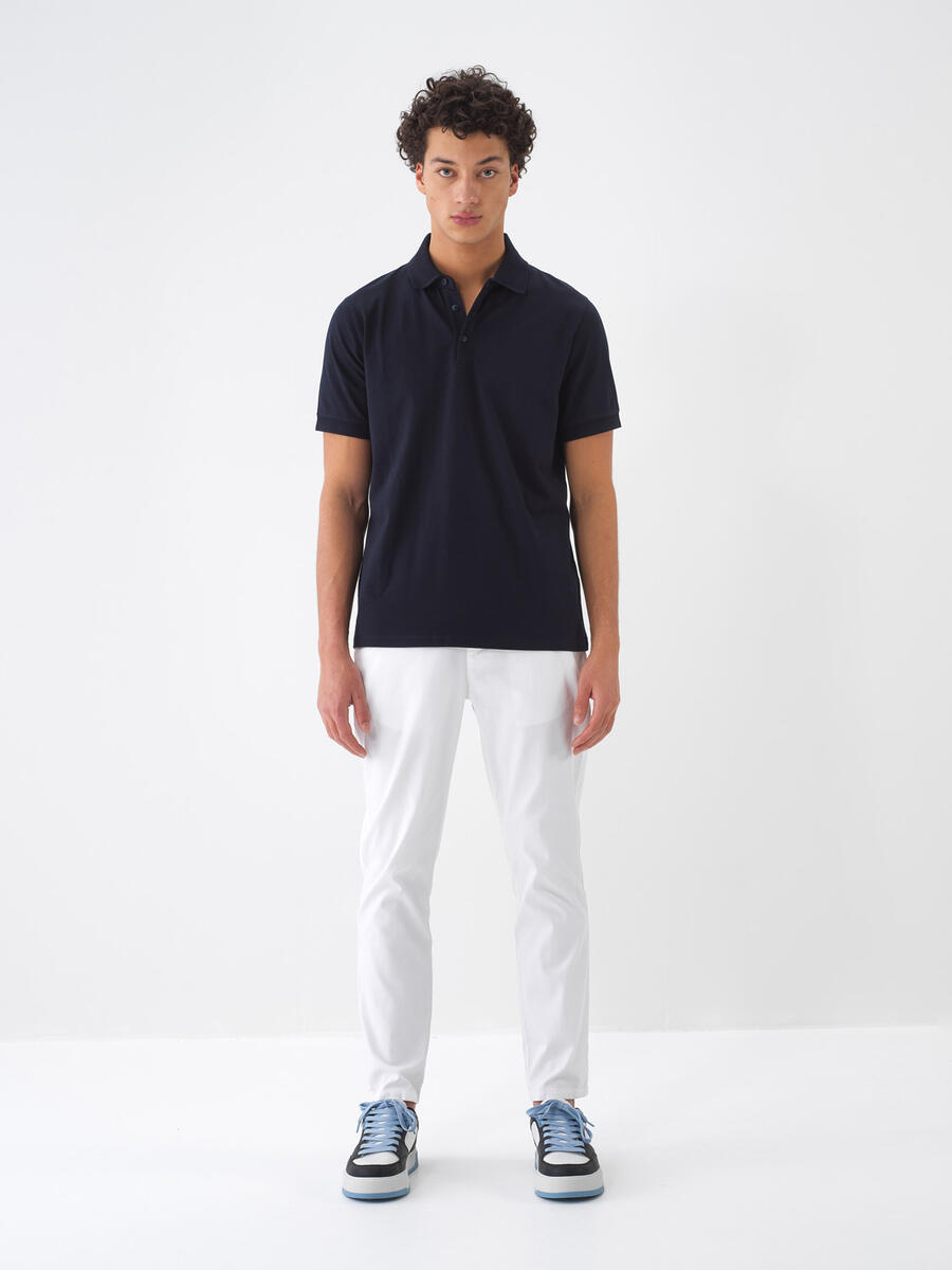 Lacivert Regular Fit Pamuklu Tişört - 2