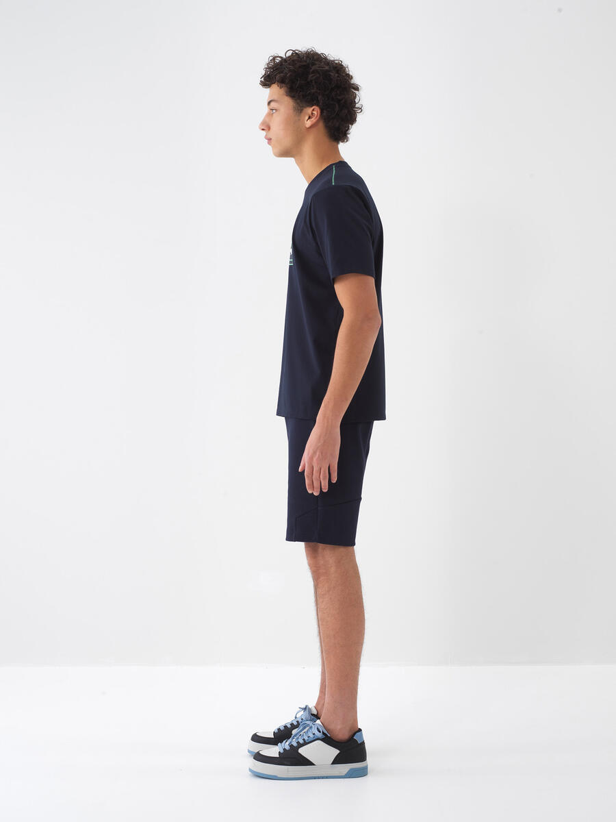 Lacivert Regular Fit Pamuklu Tişört - 4