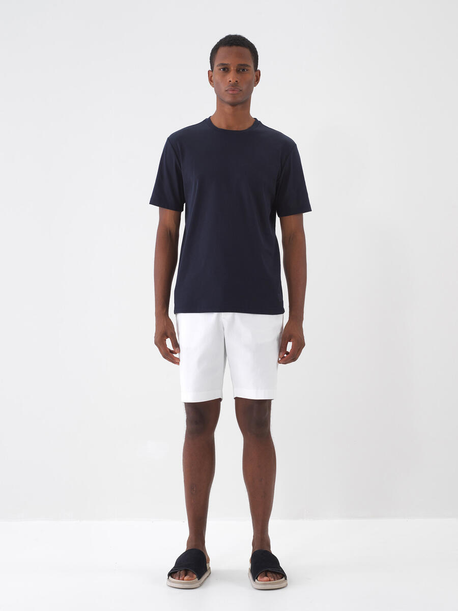 Lacivert Regular Fit Pamuklu Tişört - 2