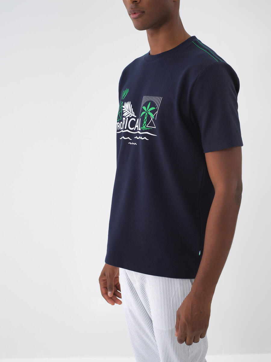 Lacivert Regular Fit Pamuklu Tişört