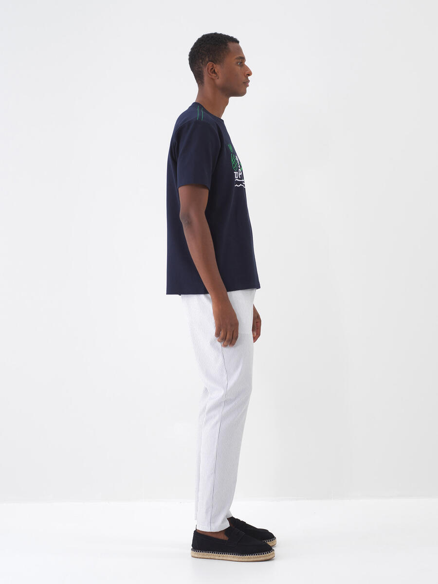 Lacivert Regular Fit Pamuklu Tişört - 3