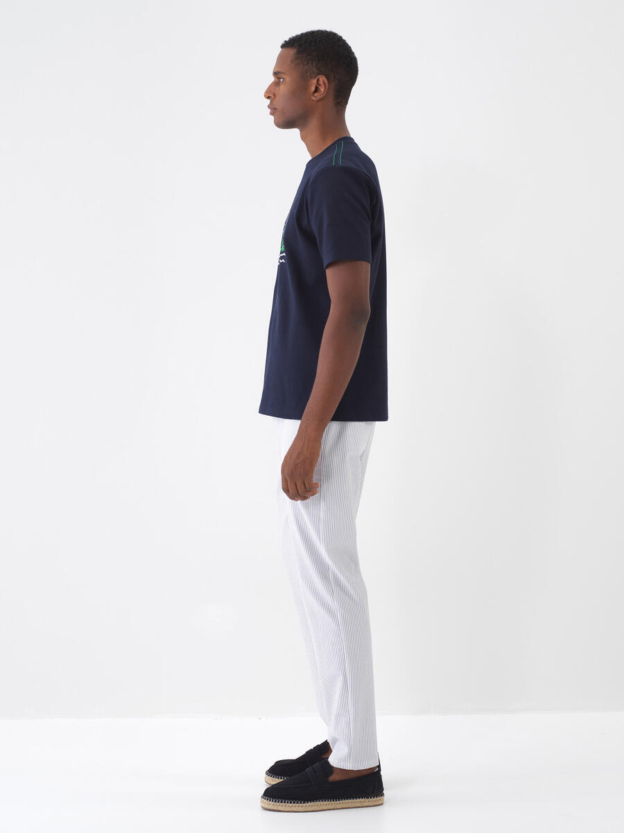 Lacivert Regular Fit Pamuklu Tişört - 4