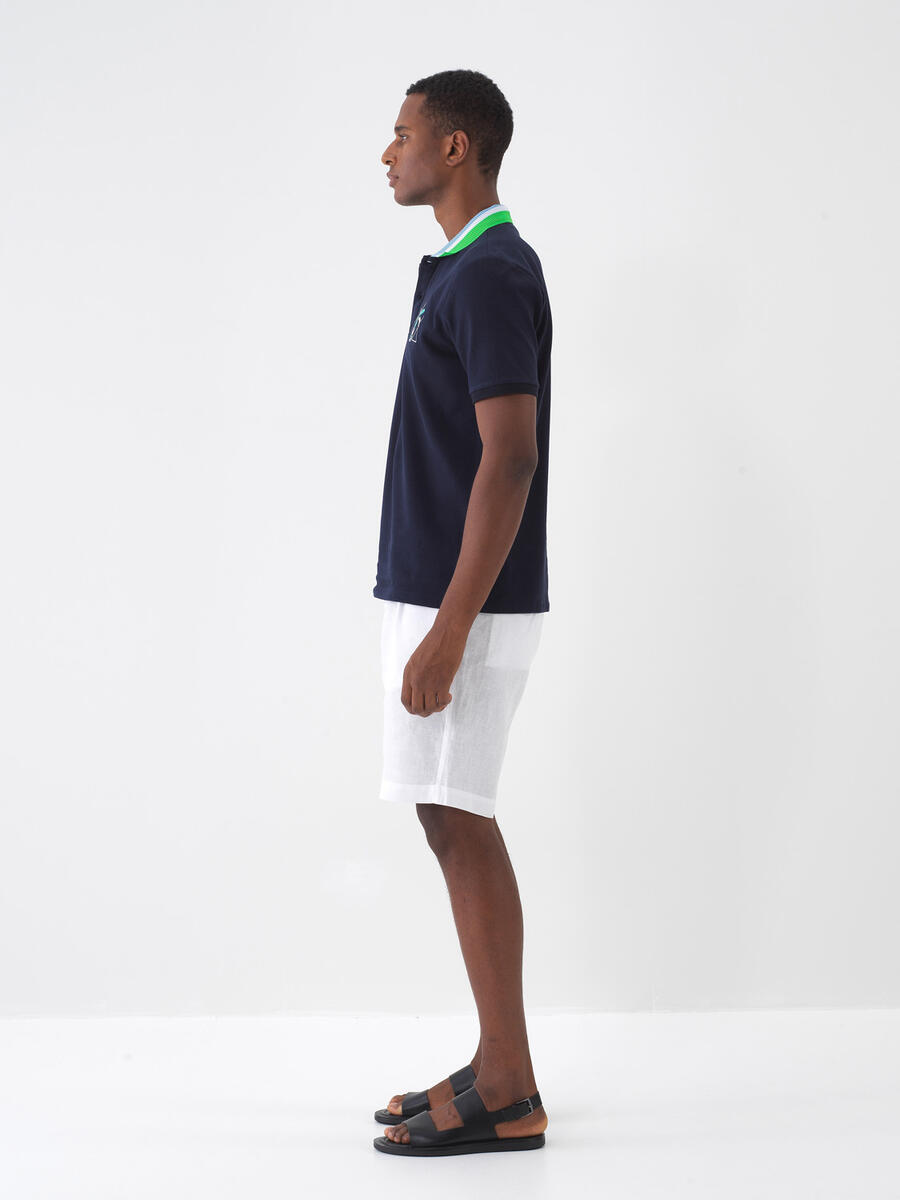Lacivert Regular Fit Pamuklu Tişört - 4