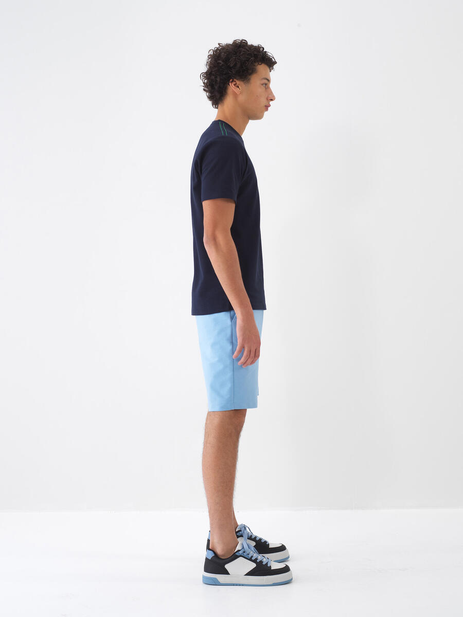 Lacivert Regular Fit Pamuklu Tişört - 3