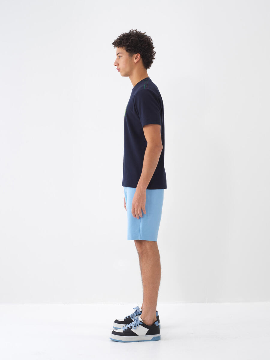 Lacivert Regular Fit Pamuklu Tişört - 4