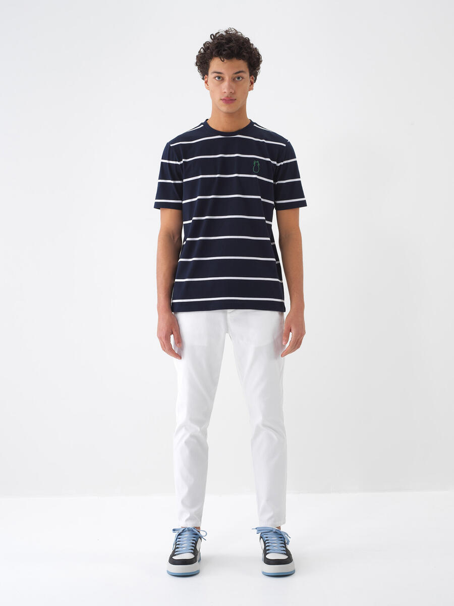 Lacivert Regular Fit Pamuklu Tişört - 2