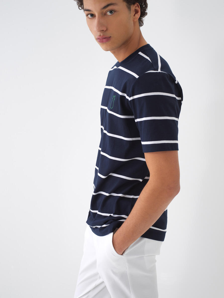 Lacivert Regular Fit Pamuklu Tişört