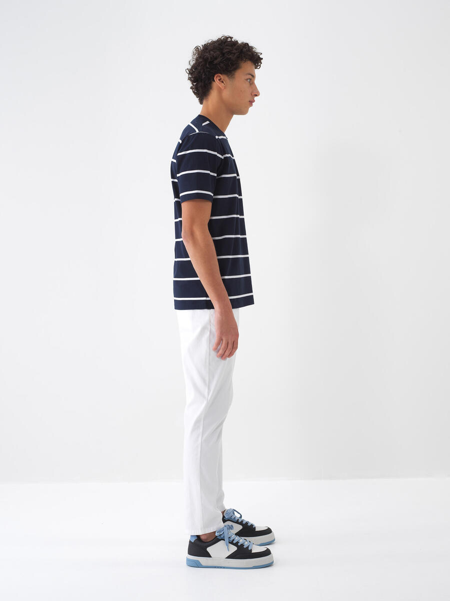 Lacivert Regular Fit Pamuklu Tişört - 3