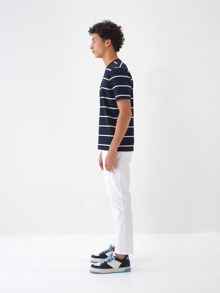 Lacivert Regular Fit Pamuklu Tişört - 4