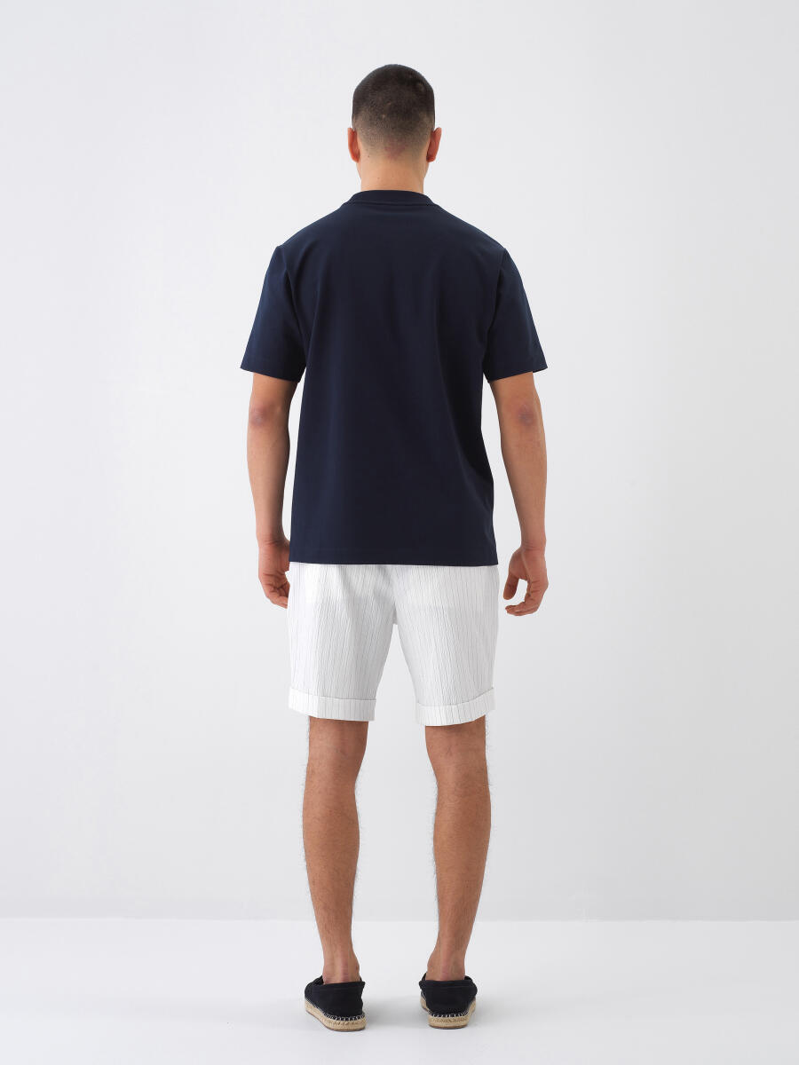 Lacivert Regular Fit Pamuklu Tişört - 5