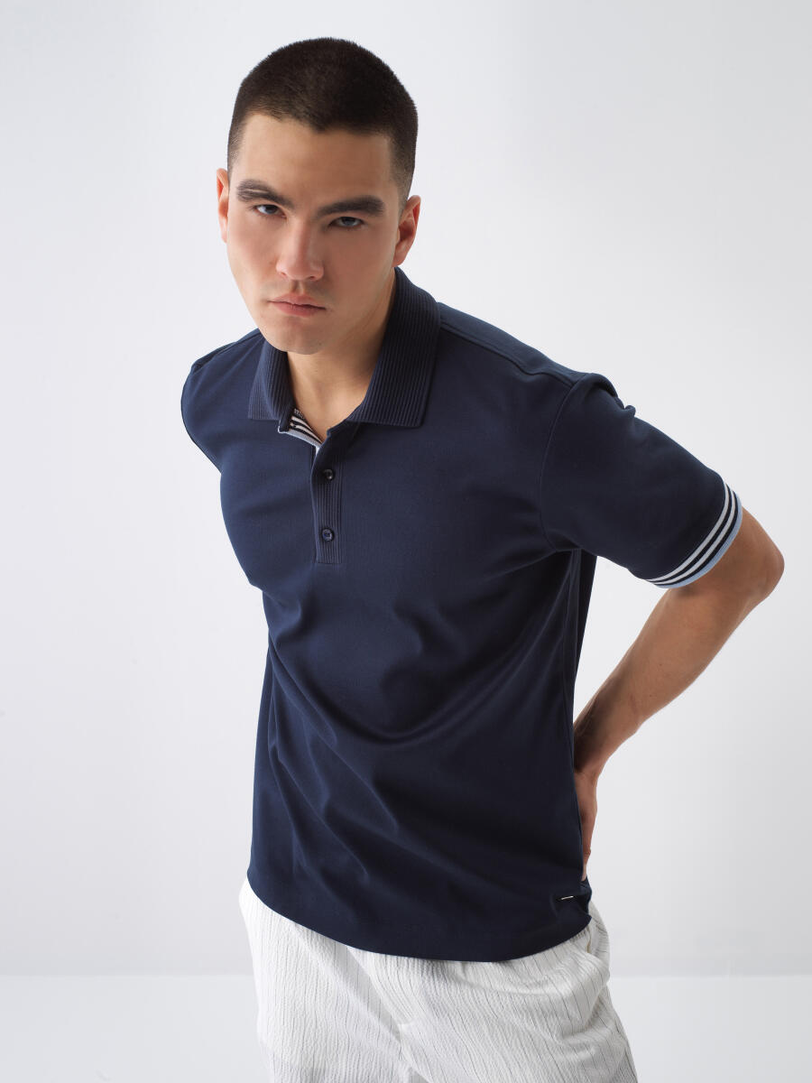Lacivert Regular Fit Pamuklu Tişört