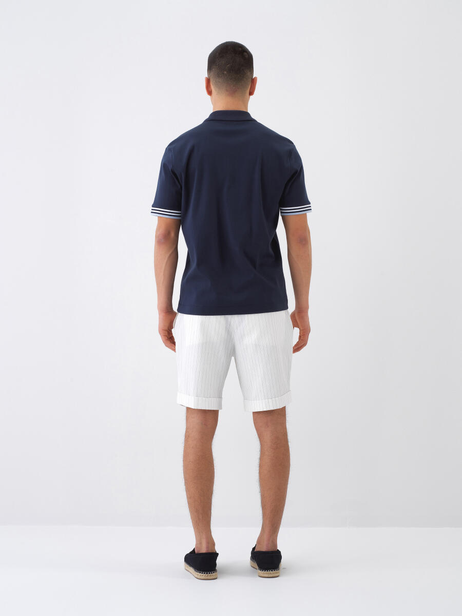 Lacivert Regular Fit Pamuklu Tişört - 5