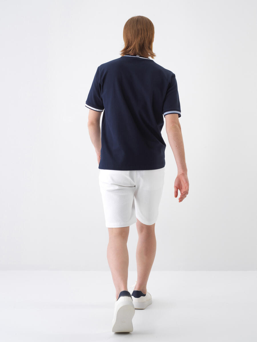 Lacivert Regular Fit Pamuklu Tişört - 4