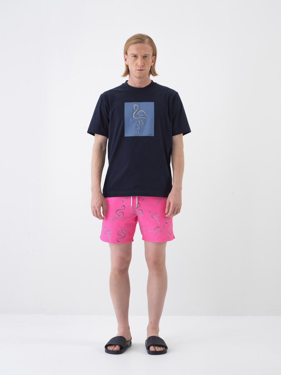 Lacivert Regular Fit Pamuklu Tişört - 2