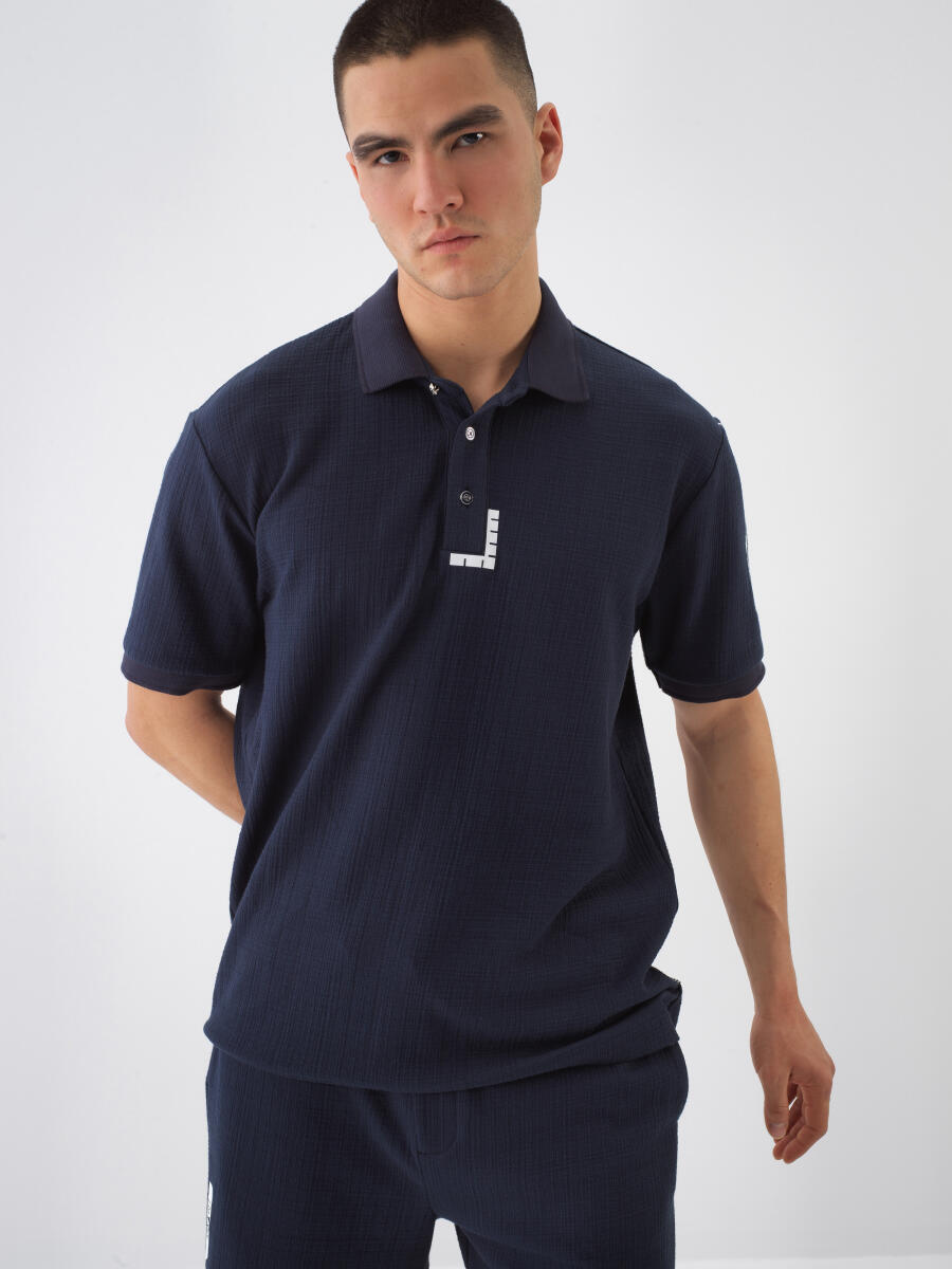 Lacivert Regular Fit Pamuklu Tişört