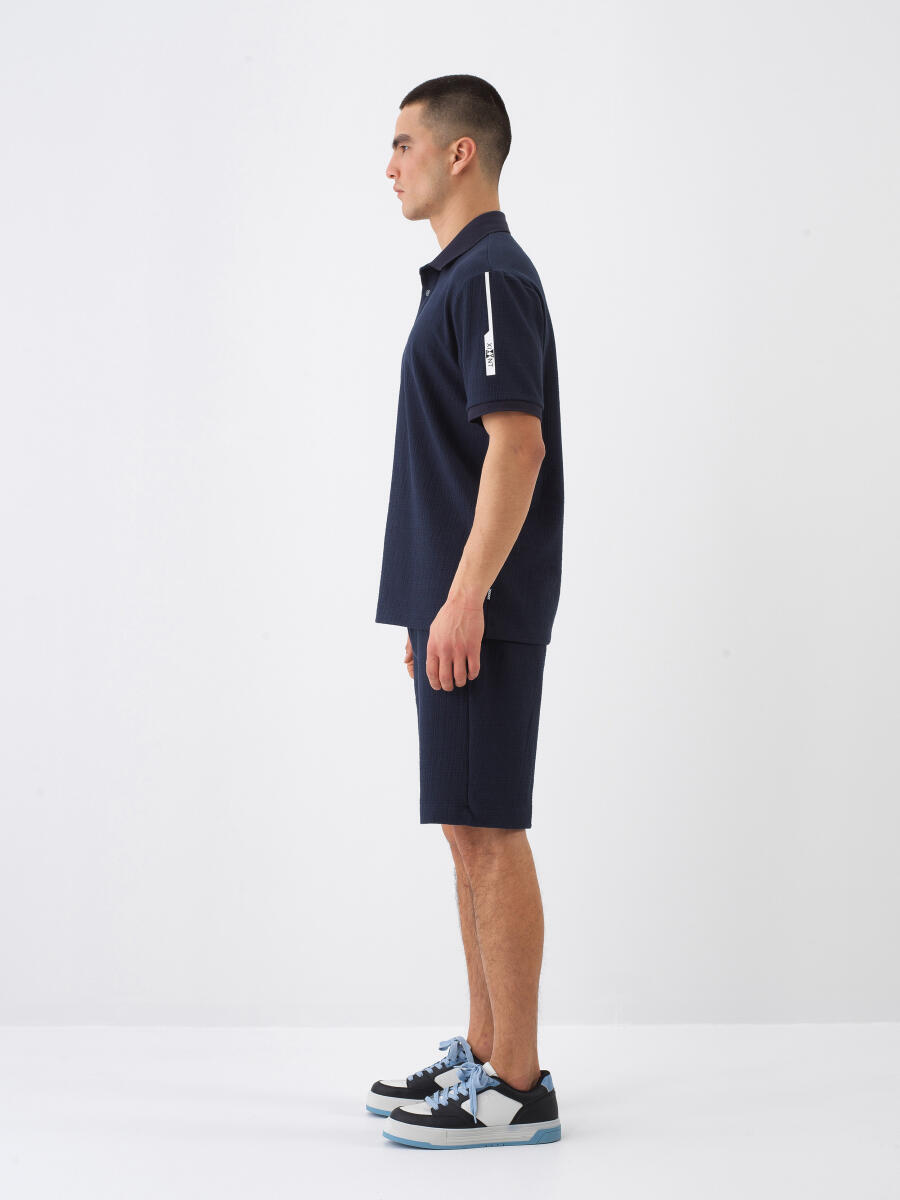 Lacivert Regular Fit Pamuklu Tişört - 3