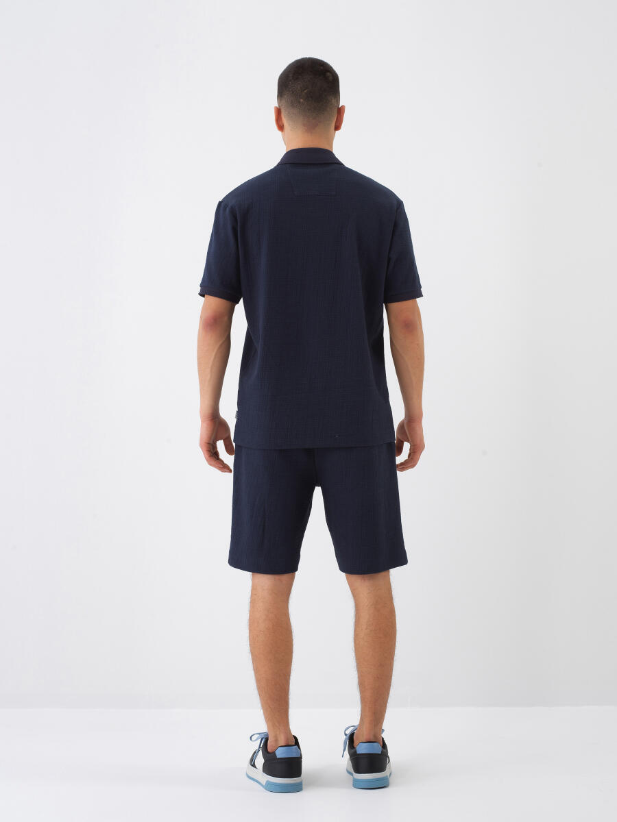 Lacivert Regular Fit Pamuklu Tişört - 5