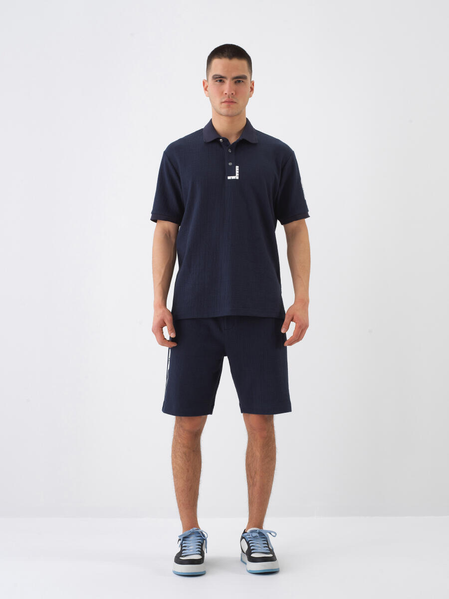 Lacivert Regular Fit Pamuklu Tişört - 2