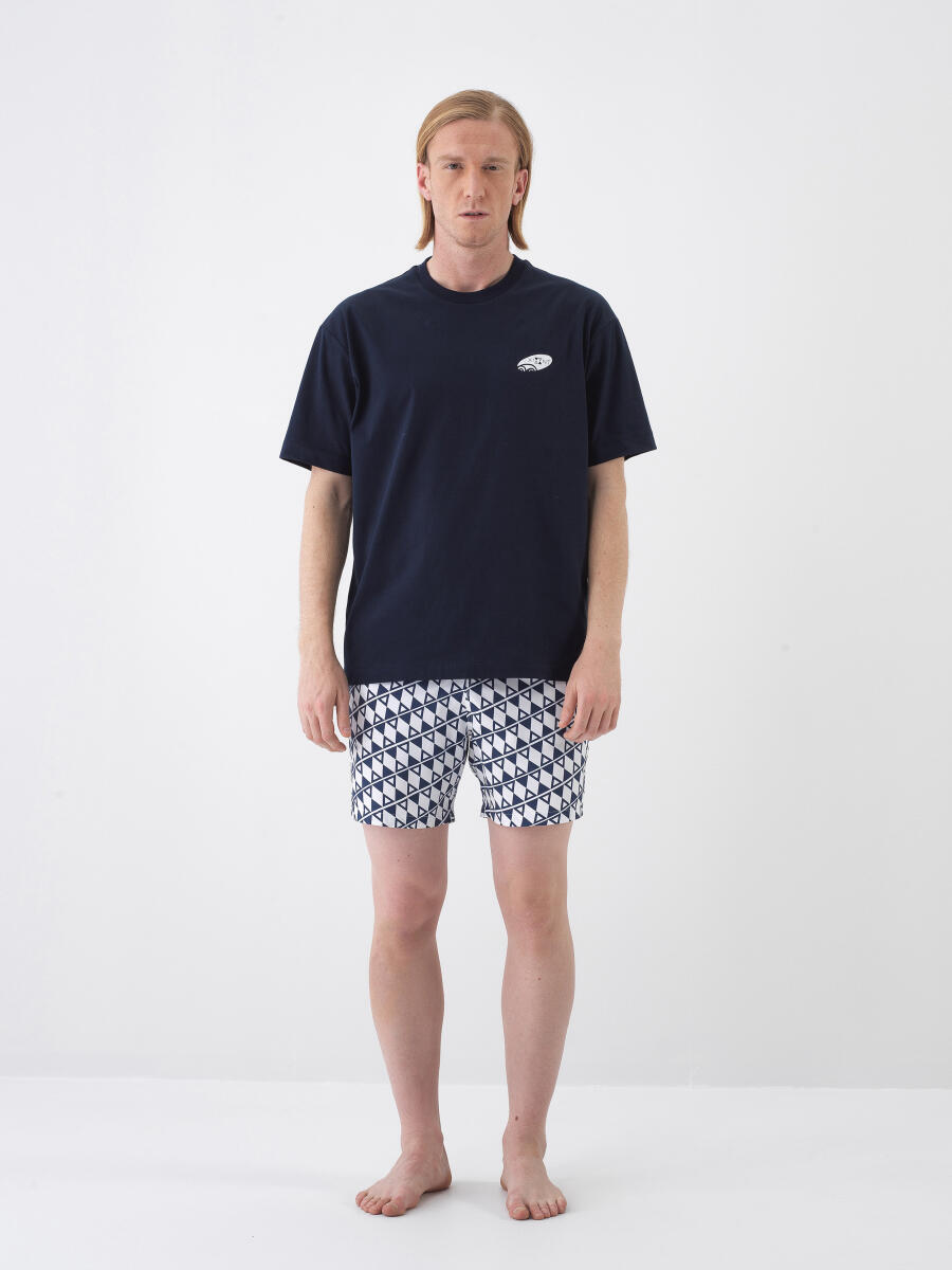 Lacivert Regular Fit Pamuklu Tişört - 2