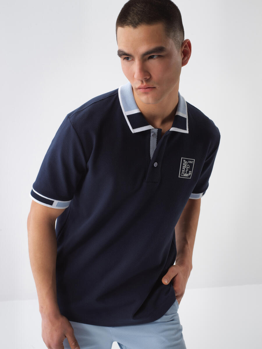 Lacivert Regular Fit Pamuklu Tişört