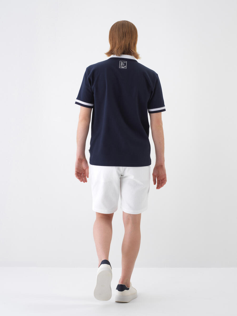 Lacivert Regular Fit Pamuklu Tişört - 5
