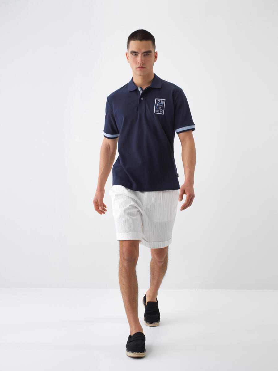 Lacivert Regular Fit Pamuklu Tişört - 2