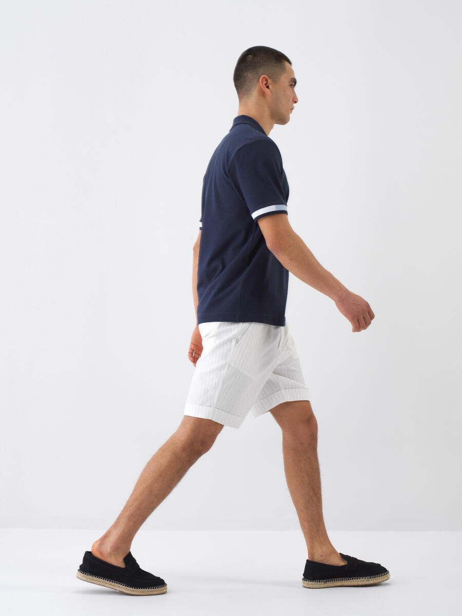 Lacivert Regular Fit Pamuklu Tişört - 3