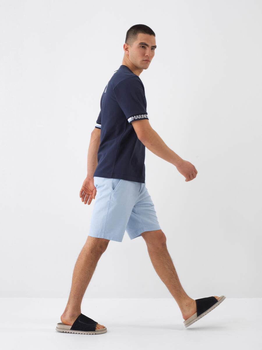 Lacivert Regular Fit Pamuklu Tişört - 3