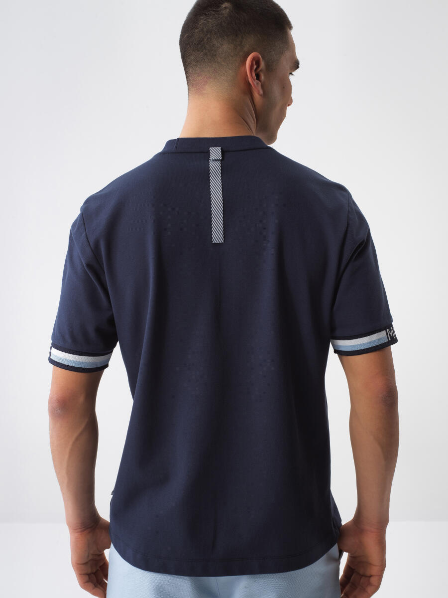 Lacivert Regular Fit Pamuklu Tişört - 4