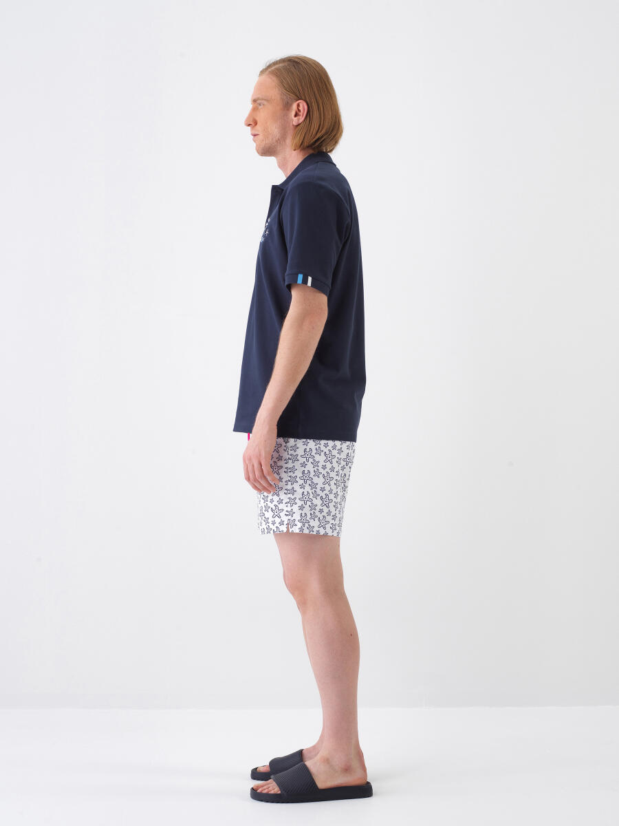 Lacivert Regular Fit Pamuklu Tişört - 3