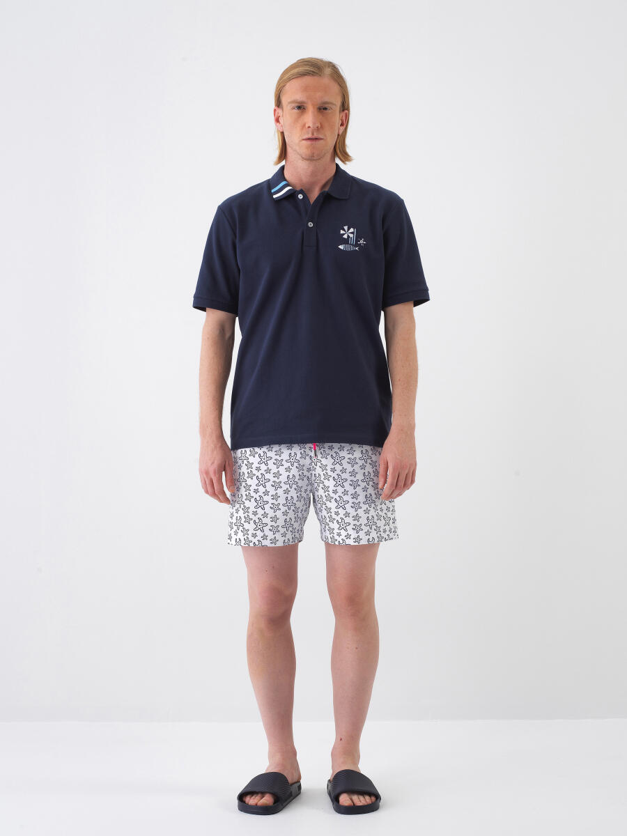 Lacivert Regular Fit Pamuklu Tişört - 2