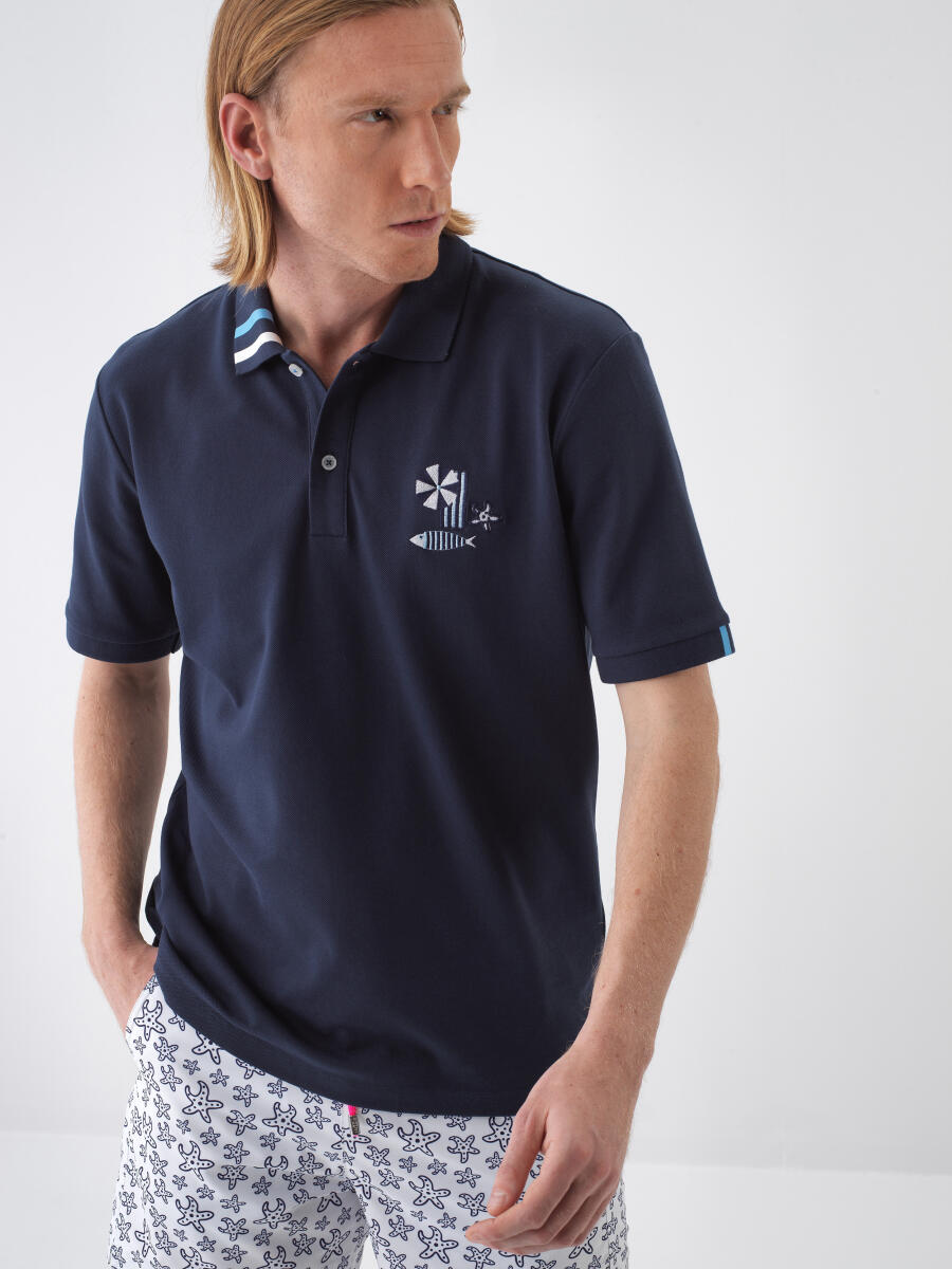 Lacivert Regular Fit Pamuklu Tişört