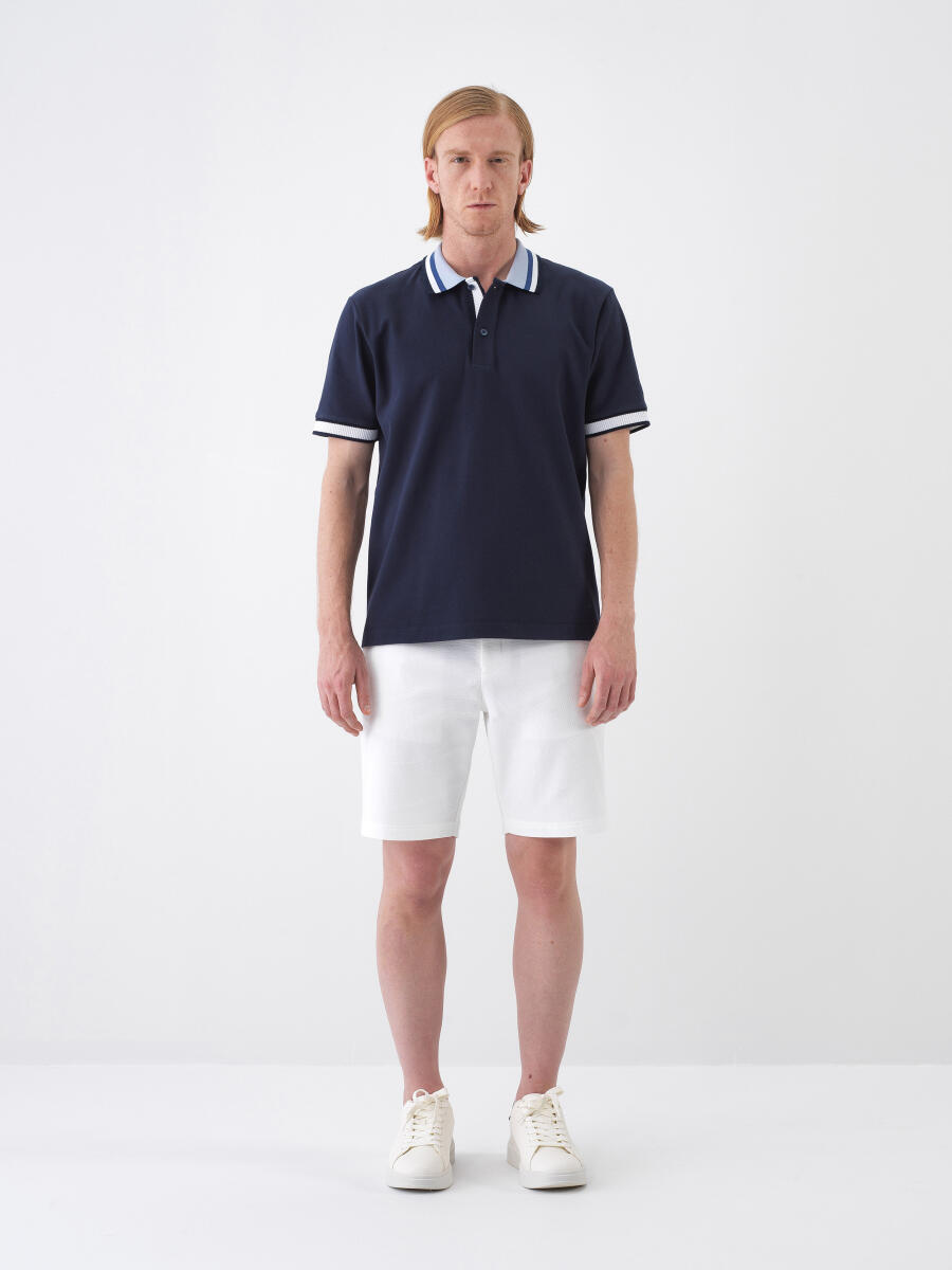 Lacivert Regular Fit Pamuklu Tişört - 2