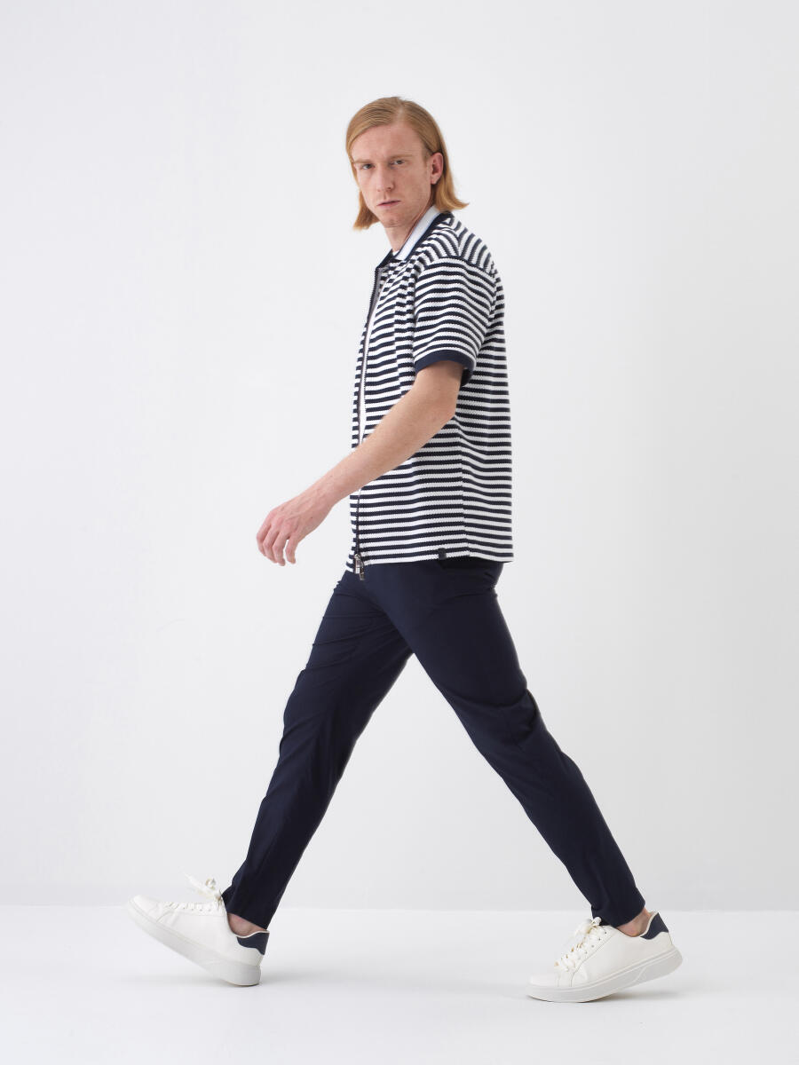 Lacivert Regular Fit Pamuklu Tişört - 3