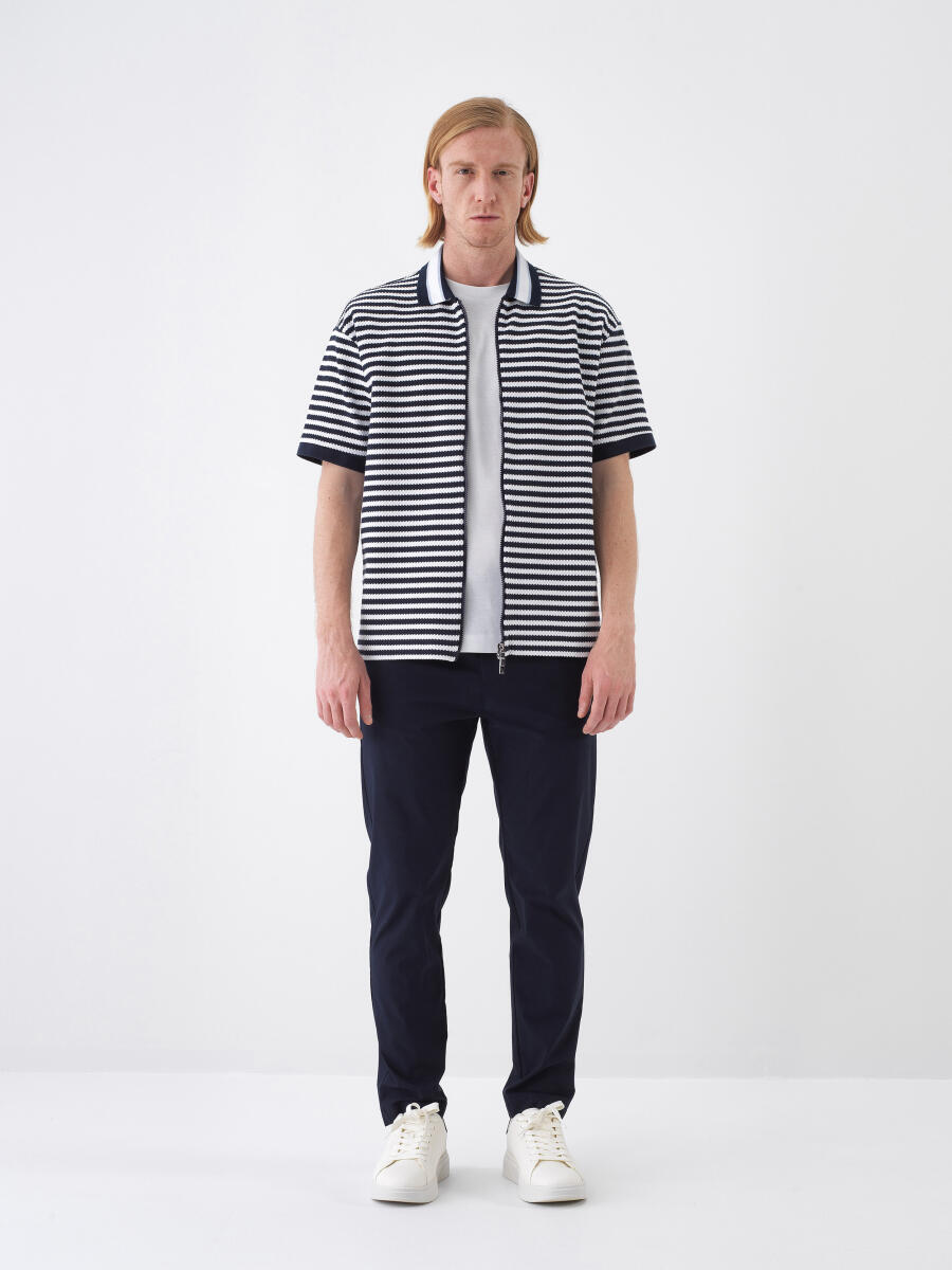 Lacivert Regular Fit Pamuklu Tişört - 2