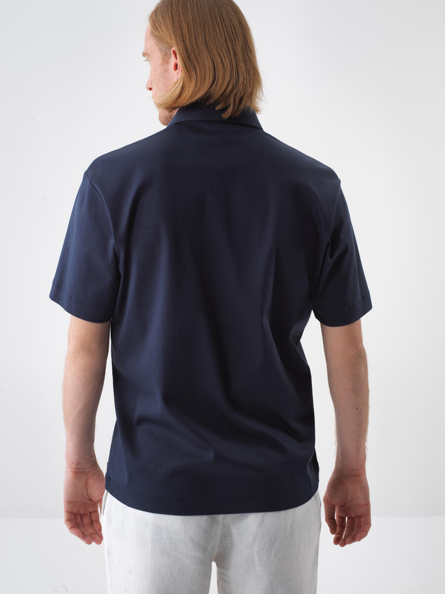 Lacivert Regular Fit Pamuklu Tişört - 3