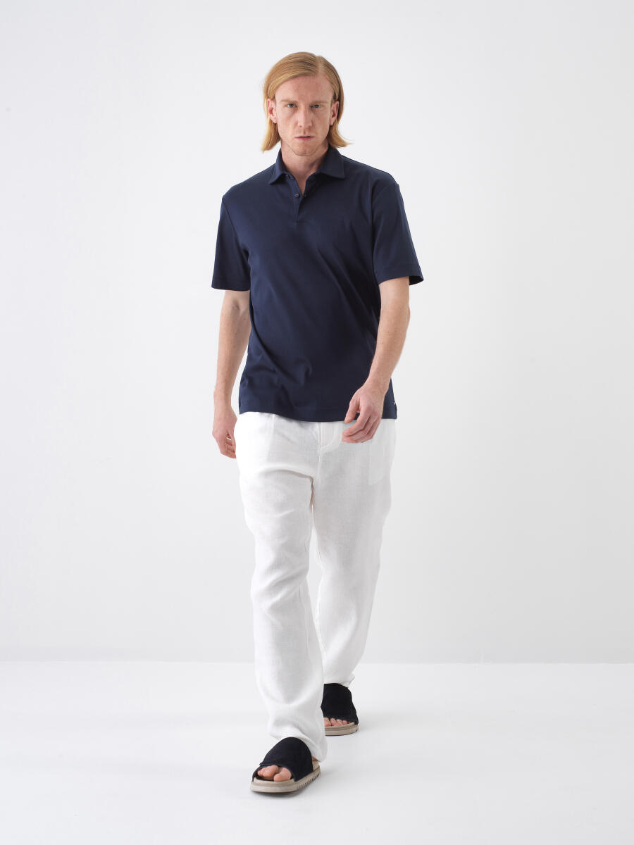 Lacivert Regular Fit Pamuklu Tişört - 2