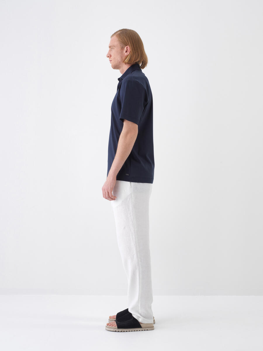 Lacivert Regular Fit Pamuklu Tişört - 4