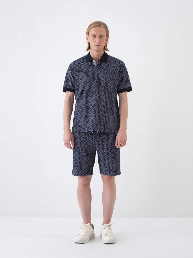 Lacivert Regular Fit Polo Yaka Tişört - Xint