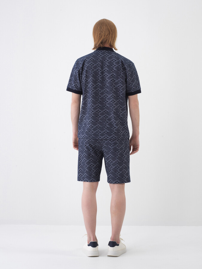 Lacivert Regular Fit Polo Yaka Tişört - Xint