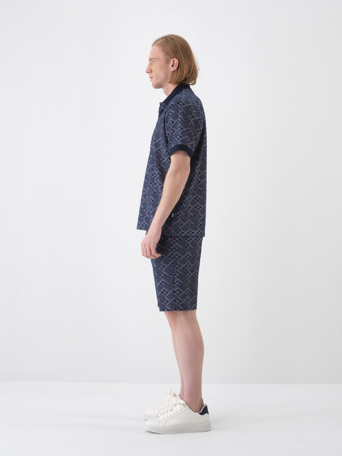 Lacivert Regular Fit Polo Yaka Tişört - Xint