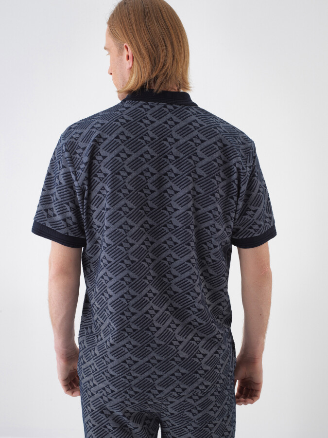 Lacivert Regular Fit Polo Yaka Tişört - Xint