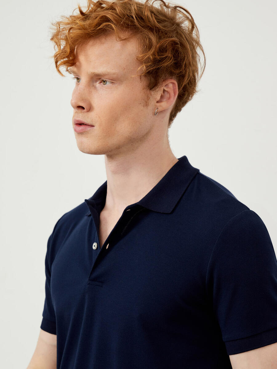 Lacivert Slim Fit Pamuklu Tişört - 3