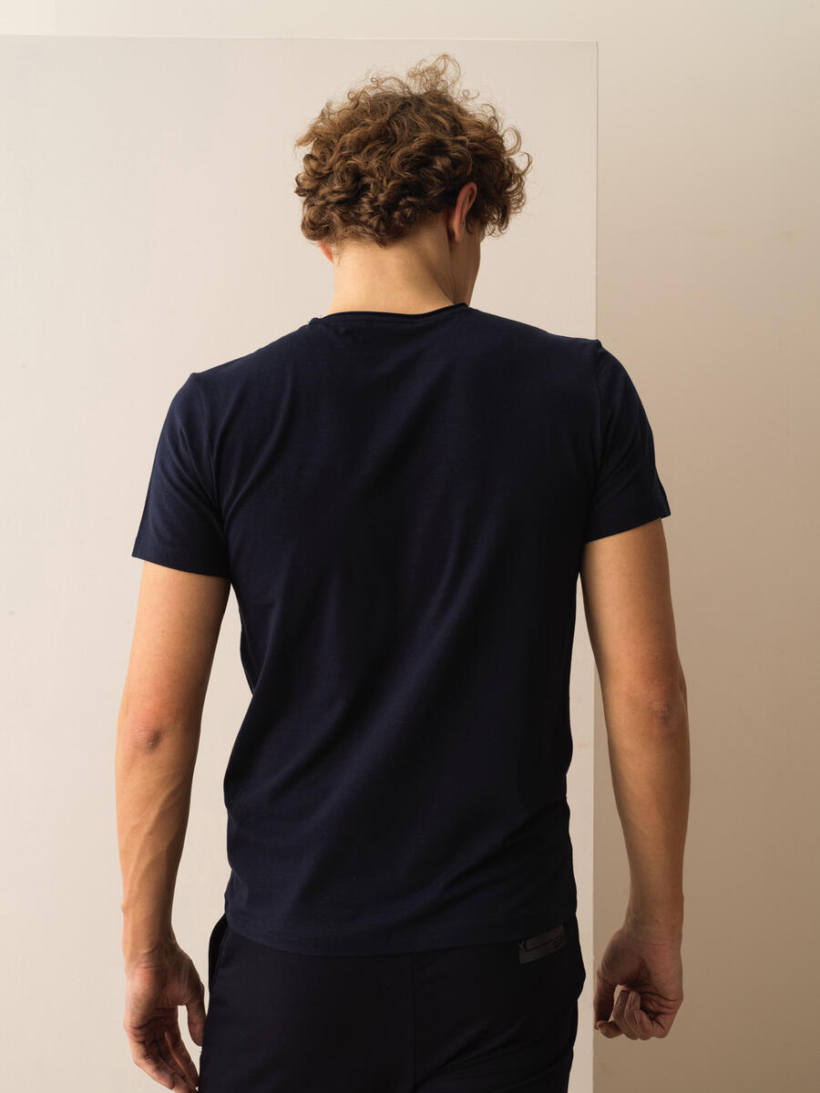 Lacivert Slim Fit Pamuklu Tişört - 3