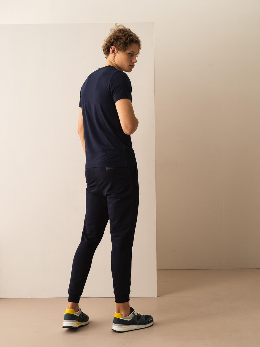 Lacivert Slim Fit Pamuklu Tişört - 4