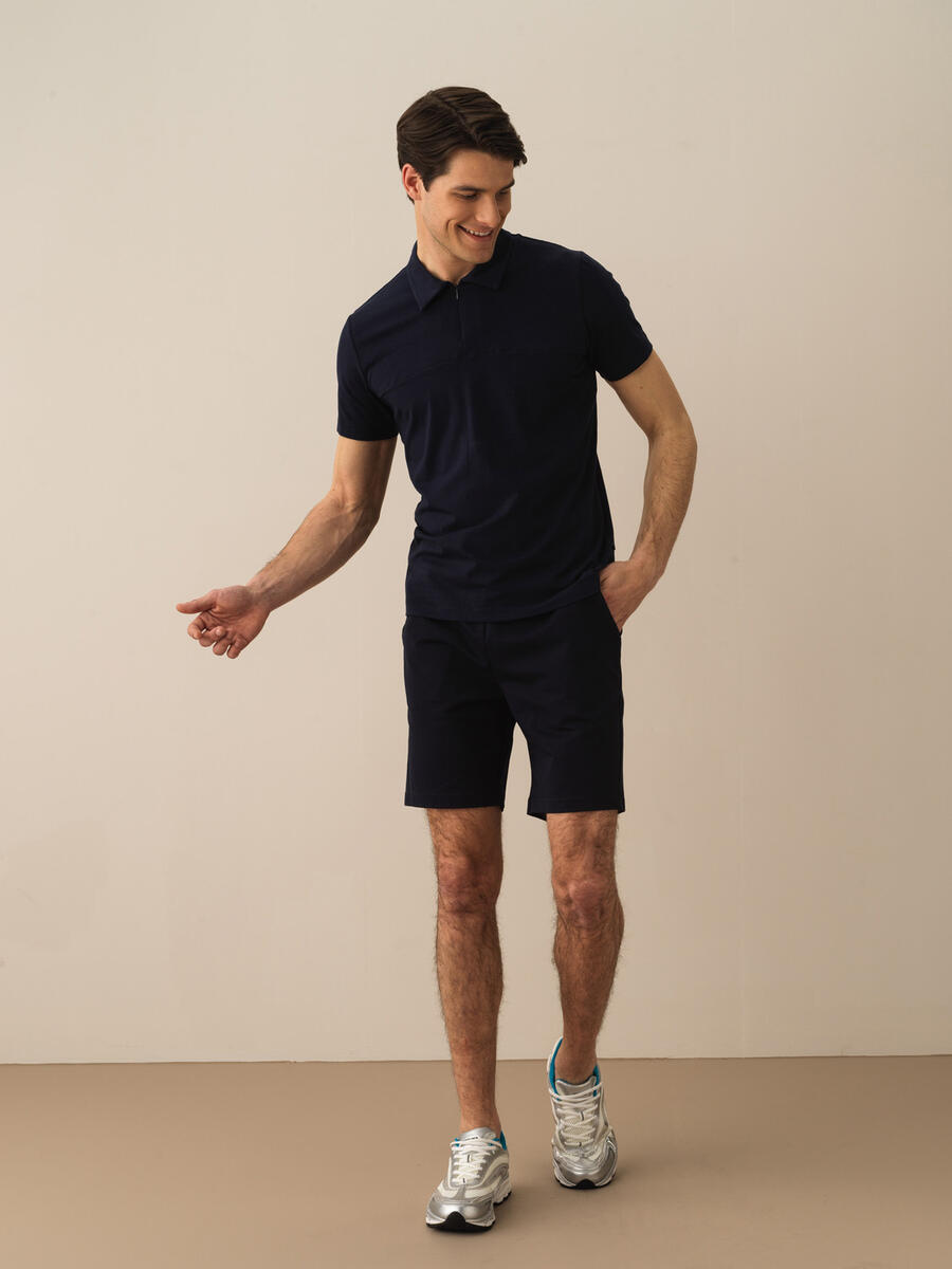 Lacivert Slim Fit Pamuklu Tişört - 2