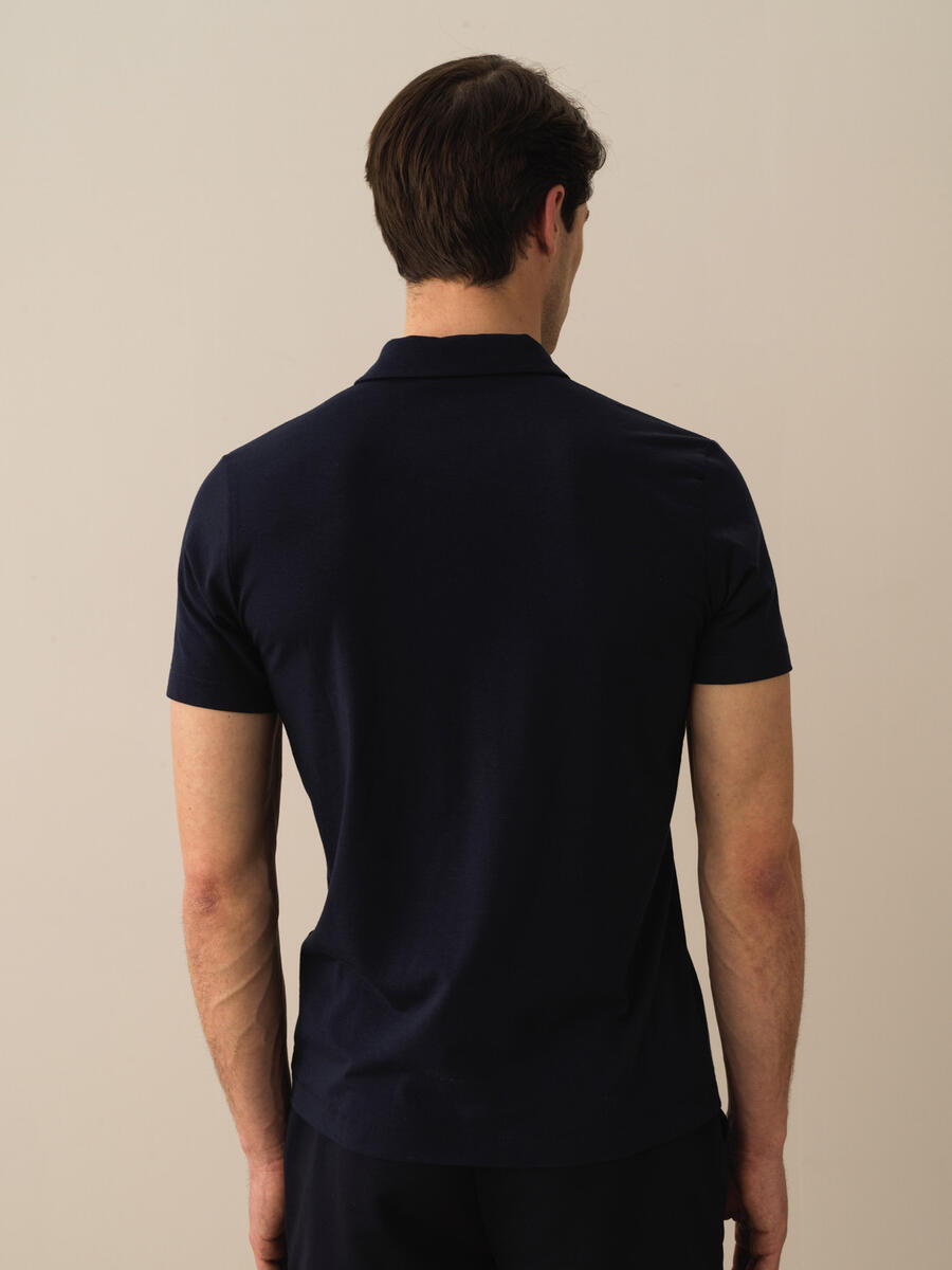 Lacivert Slim Fit Pamuklu Tişört - 3