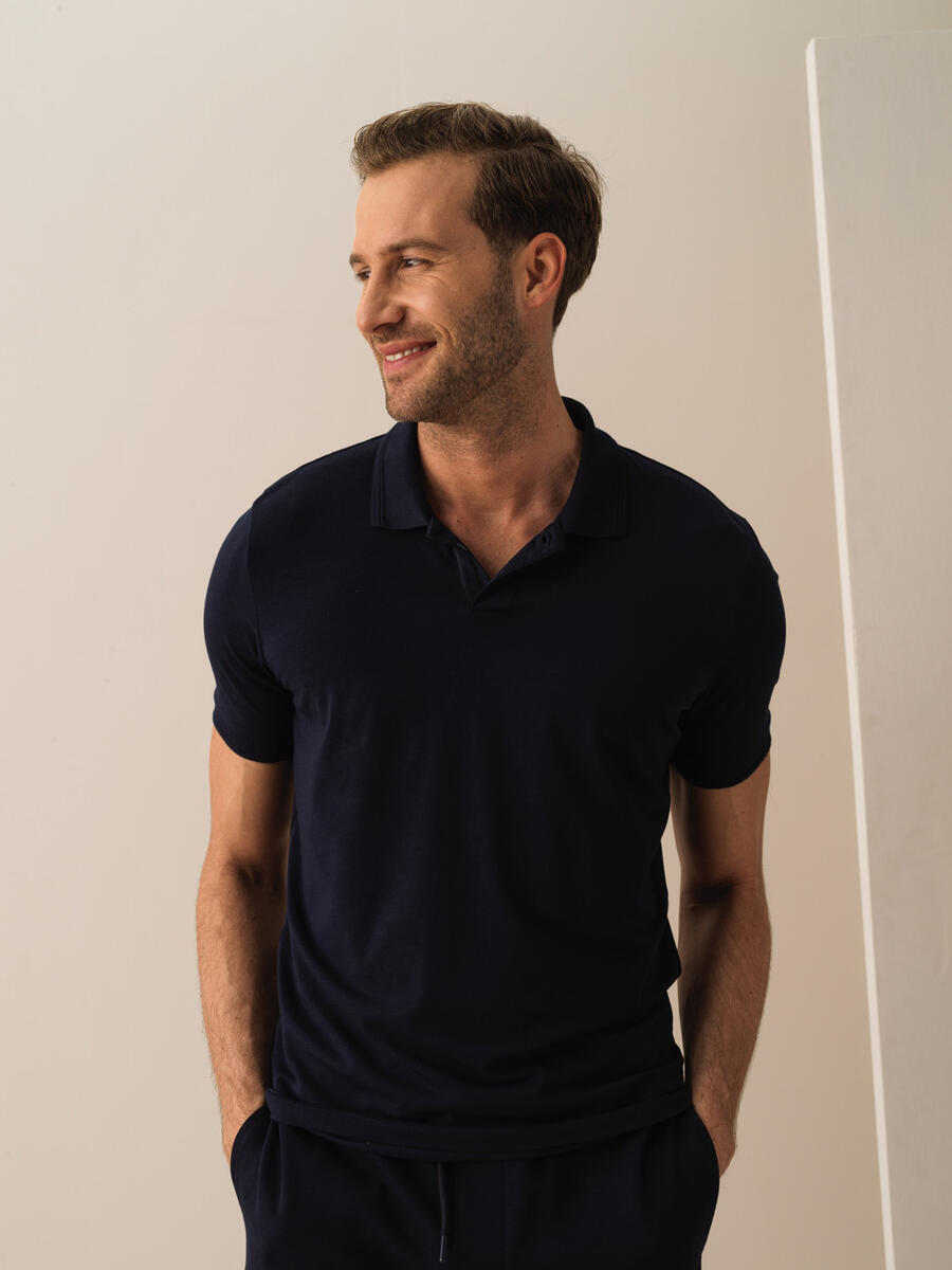 Lacivert Slim Fit Pamuklu Tişört - 3