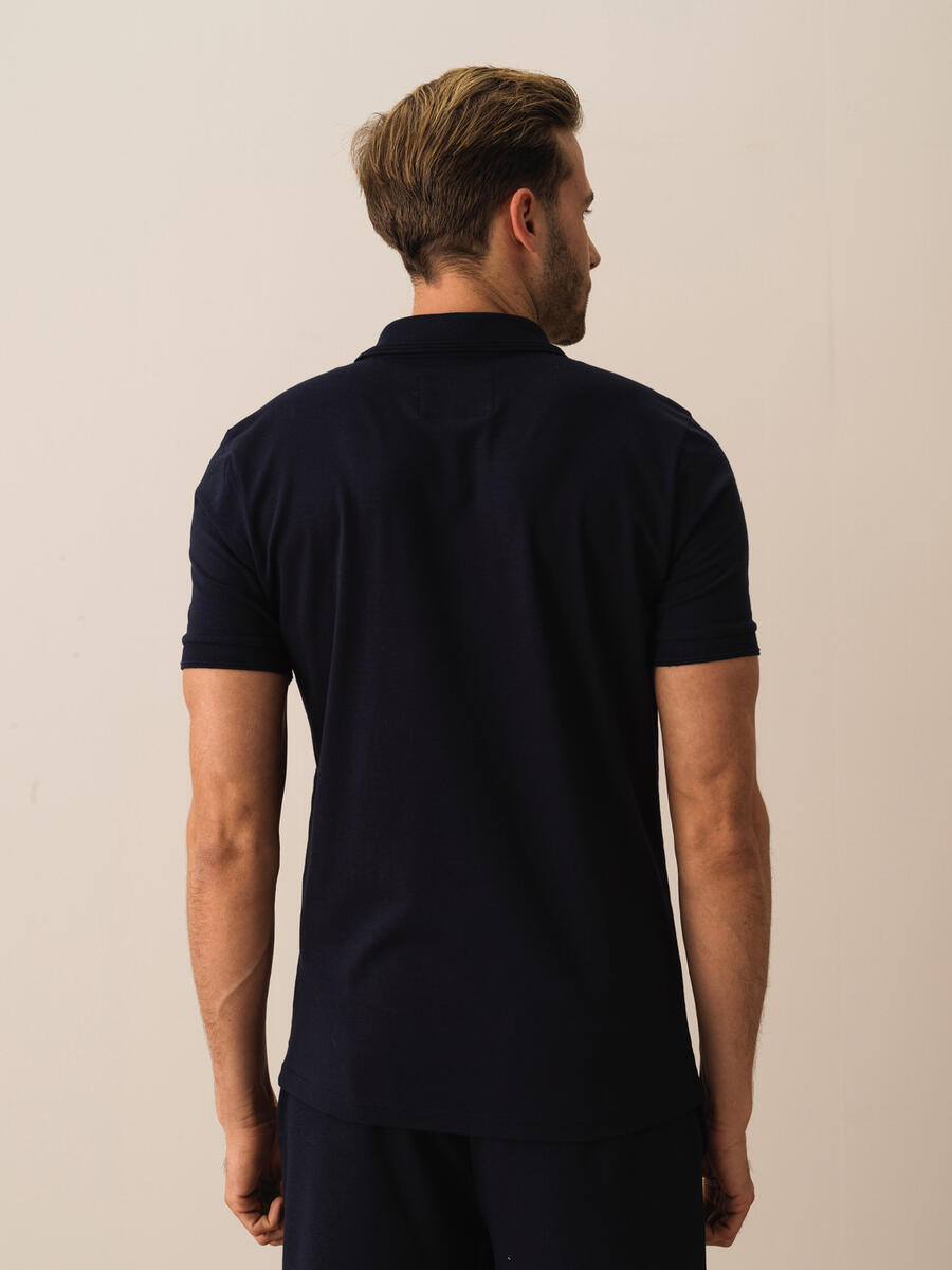 Lacivert Slim Fit Pamuklu Tişört - 4